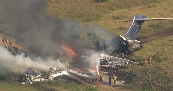 texas plane crash video