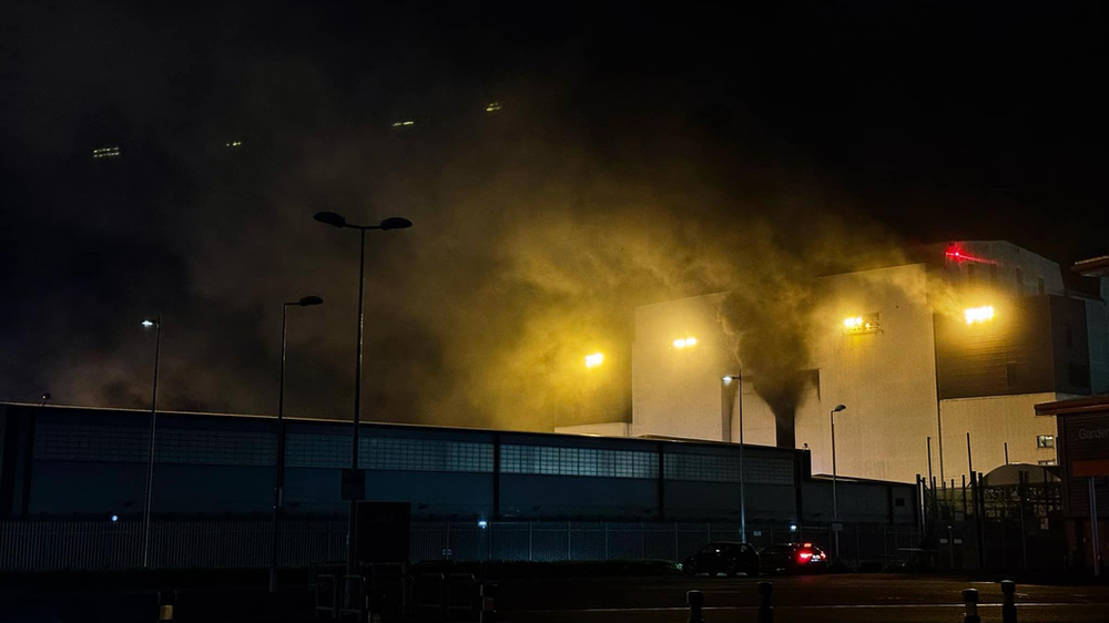 Large blaze erupts at nuclear submarine facility in Britain