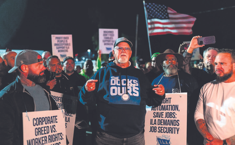 Port laborers are on strike along the East and Gulf coasts