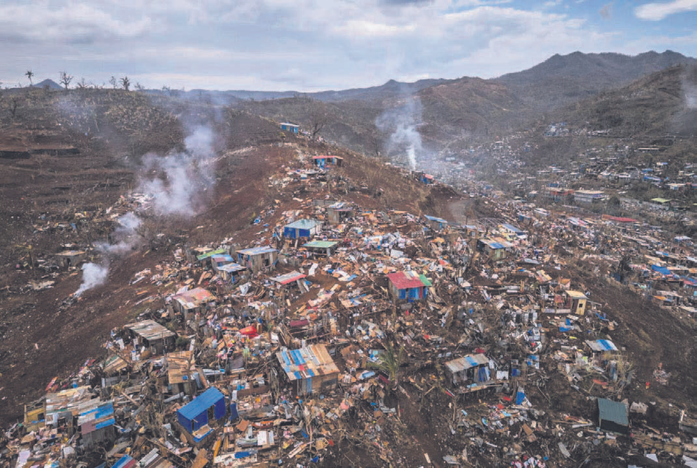 What it resembles on an island flattened by a cyclone